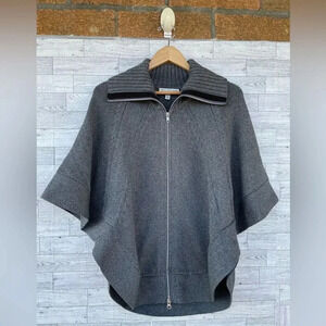 Autumn Cashmere Gray Zip-Up Poncho